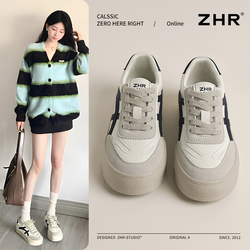 德训鞋女春百搭轻便软底休闲板鞋