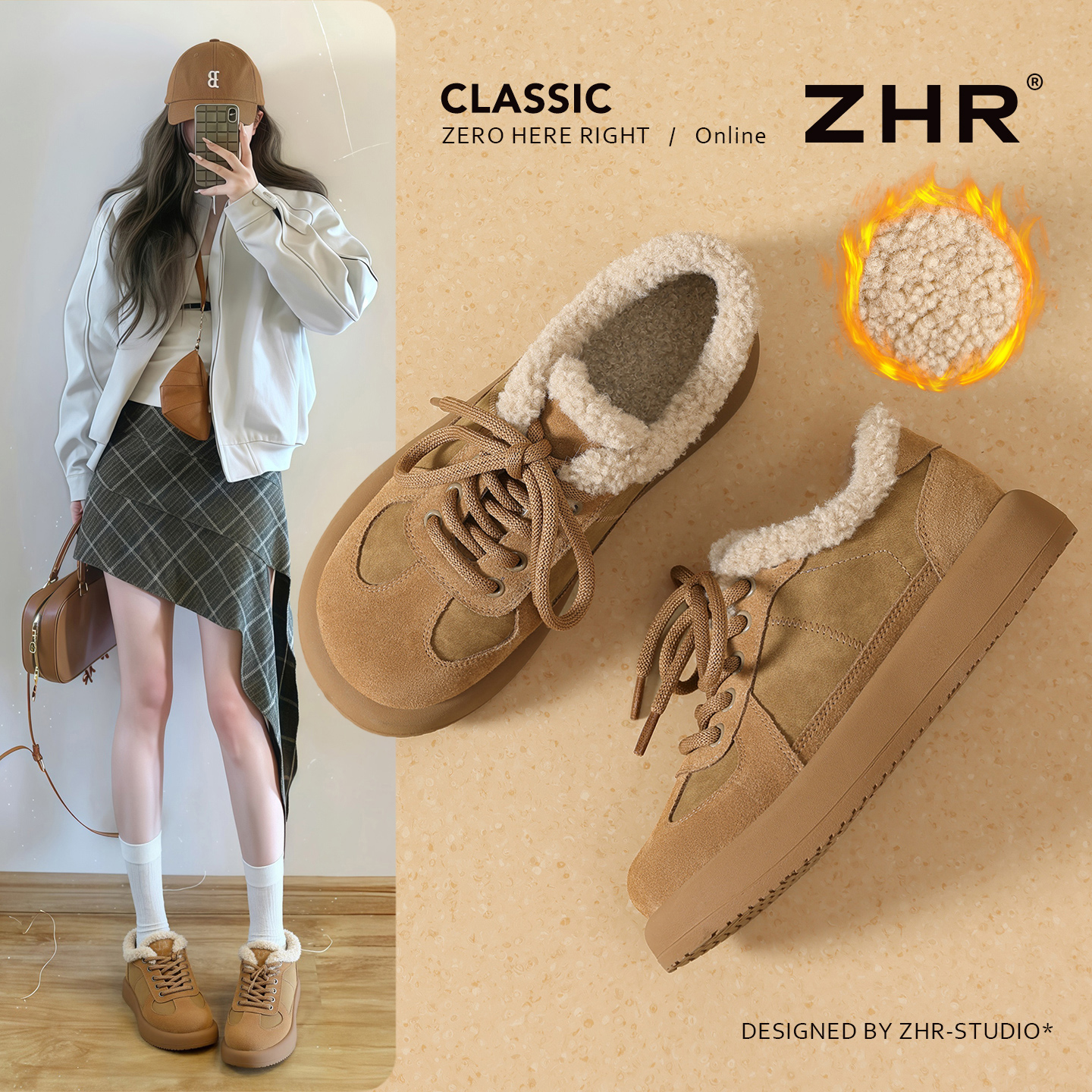 加绒勃肯鞋秋冬新款真皮复古保暖