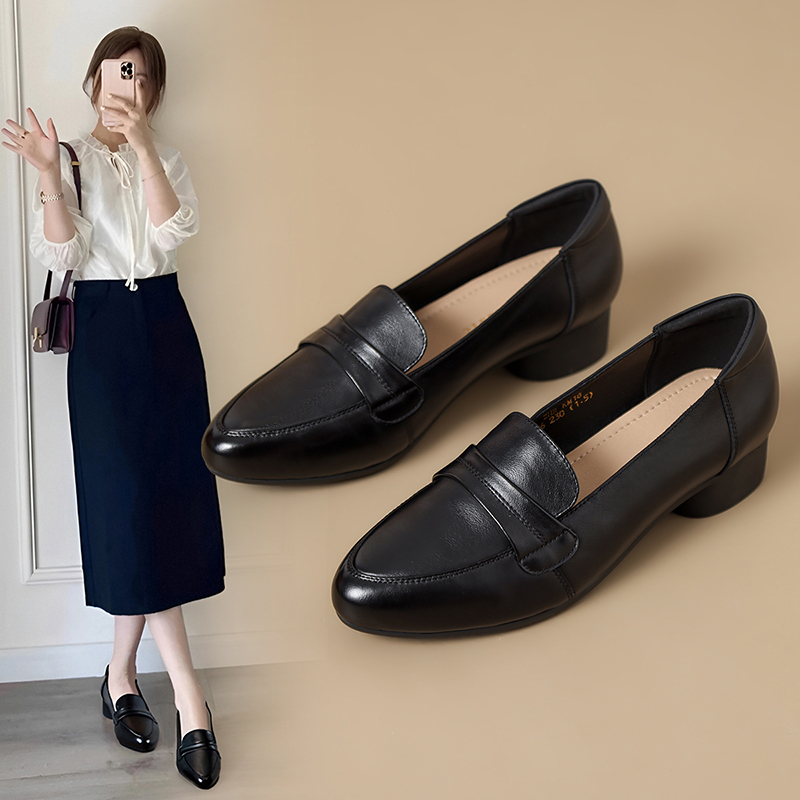 休闲一脚蹬百搭舒适真皮