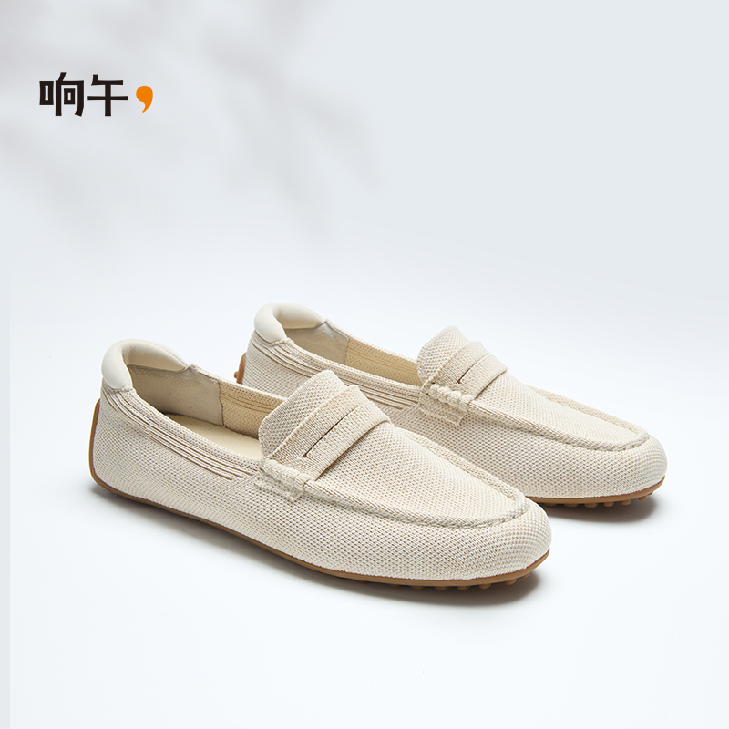 响午春季白色豆豆鞋平底软底舒适通勤复古圆头高级乐福女鞋小白鞋,女鞋,乐福鞋（豆豆鞋）,淘宝优惠券,粉丝福利购,淘宝优惠卷