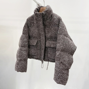 90白鸭绒高级轻奢小香风短款羽绒服女冬季新款羽绒外套老钱风冬装