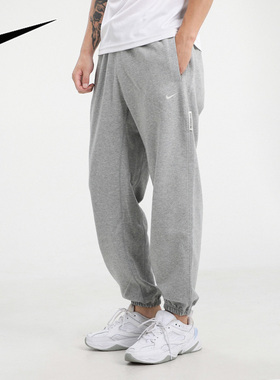 耐克灰色卫裤男裤子2023春秋新款宽松运动裤束脚裤长裤CK6366-063