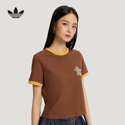 adidas阿迪达斯三叶草OG纯棉舒适运动短袖T恤2026夏女上衣 KT3061
