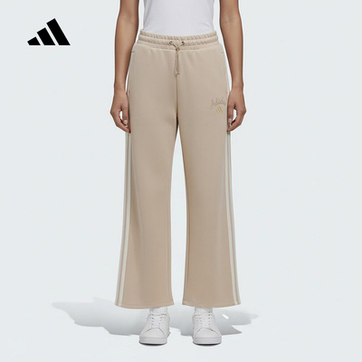 阿迪达斯女裤26年春新款直筒加厚针织长裤运动休闲阔腿裤KH2703