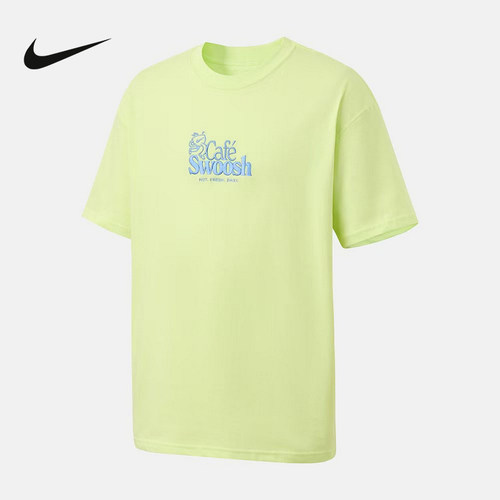 NIKE耐克男子T恤夏季背部印花运动休闲圆领短袖针织衫 II3692-736