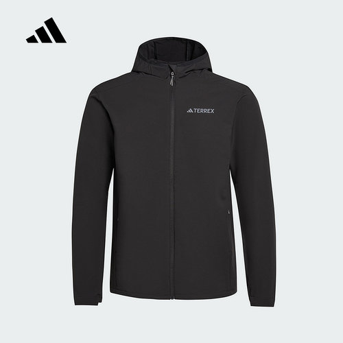 adidas阿迪达斯新款户外透湿保暖运动男子连帽夹克外套JV6233