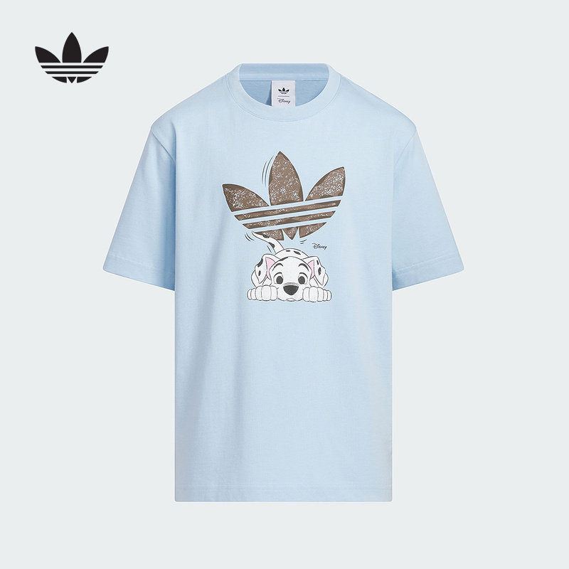adidas阿迪达斯男女大童新款迪士尼101斑点狗联名短袖T恤棉