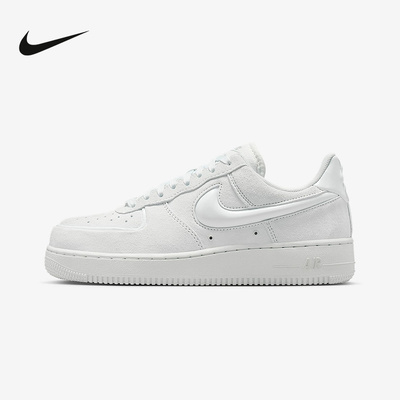 Nike耐克女鞋AF1纯白色空军一号运动休闲麂皮复古板鞋HV4406-100