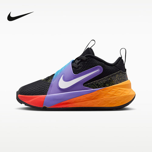 NIKE耐克小童鞋Team Hustle D 12魔术贴粘扣运动篮球鞋IO0283-001