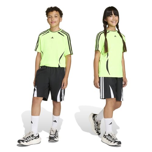 adidas阿迪达斯足球运动训练裤2026夏男大童三条纹速干短裤KC9564