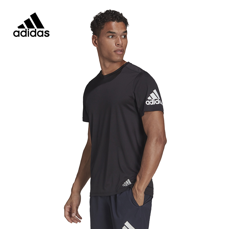 Adidas阿迪达斯男装速干舒适训练休闲圆领T恤运动排汗短袖HB7470