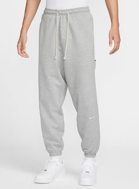 NIKE耐克灰色裤子男秋新款宽松运动裤卫裤束脚针织长裤FZ0225-063