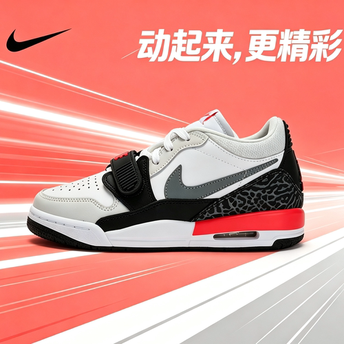 耐克AJ312新品大童鞋女鞋低帮魔术贴复古球鞋运动板鞋CD9054-113
