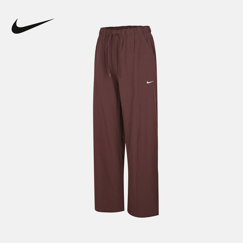 NIKE耐克女裤Dri-FIT速干2026春刺绣小勾梭织阔腿长裤IQ0343-502