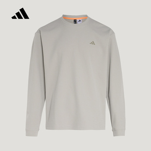 adidas阿迪达斯卫衣26男子运动休闲宽松圆领华夫格套头衫 KR2542