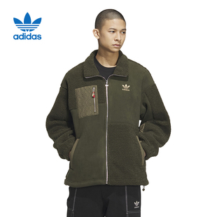 ADIDAS阿迪達斯三葉草男款 運動仿羊羔絨外套HY7286 夾克2023年新款