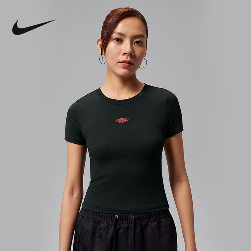 Jordan耐克女子T恤夏秋短款经典简洁时尚运动休闲短袖 IV5348-010
