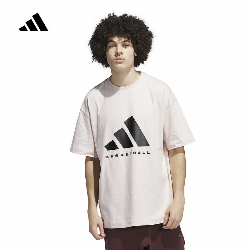 adidas阿迪达斯2025春新款情侣短袖T恤篮球风上衣宽松休闲 JD6129