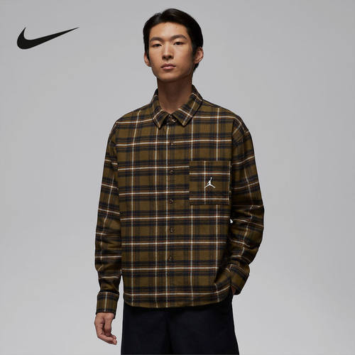 NIKE耐克男子衬衫2026春新款休闲格纹排扣翻领夹克外套IF1858-265