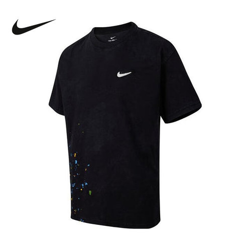 Nike耐克短袖男夏新款复古做旧印花透气圆领运动棉T恤HV1672-010