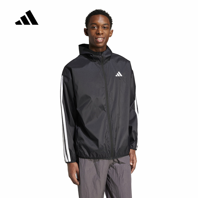 阿迪达斯2025春季新款男子梭织夹克运动休闲连帽外套宽松 IM7848