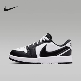 耐克男女童鞋JORDAN AJ1黑白色低帮运动板鞋复古球鞋HQ2024-101