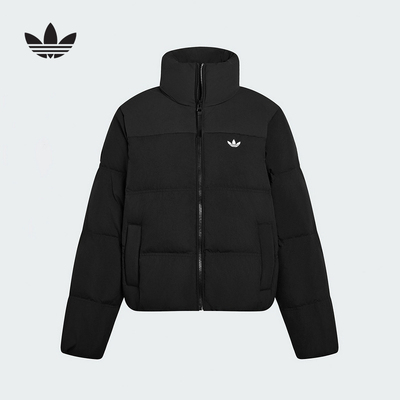 adidas阿迪达斯三叶草鸭绒加厚面包服保暖冬女短款羽绒服KC2659