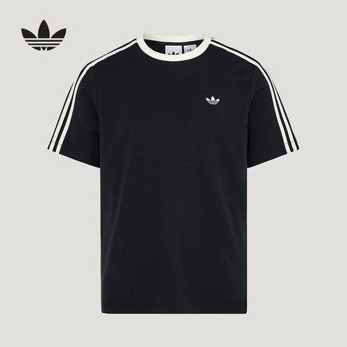 adidas阿迪达斯三叶草三条纹撞色舒适男休闲运动短袖T恤 KX7991