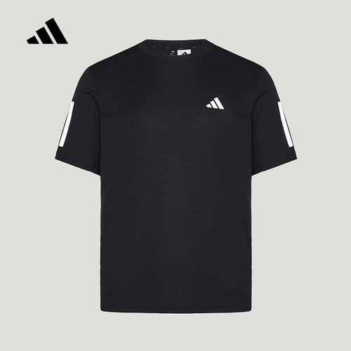 adidas阿迪达斯速干运动短袖健身服2026夏男三条纹训练T恤 KU8726