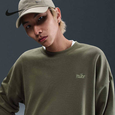 Nike耐克男子超宽松圆领卫衣冬季法式毛圈套头运动上衣IB8360-222