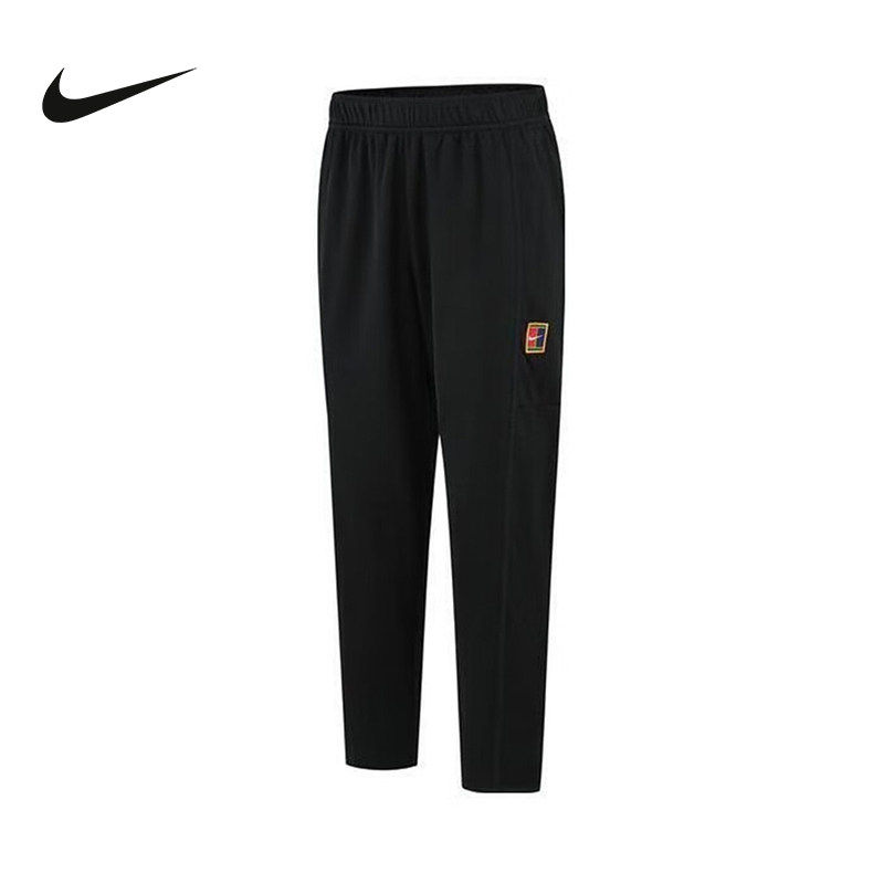 NIKE耐克男春季澳网薄绒网球运动卫裤收口束脚运动长裤FZ6929-010