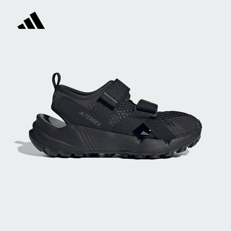 adidas阿迪达斯夏季男大童魔术贴休闲运动户外透气黑色凉鞋IH6378,童鞋/婴儿鞋/亲子鞋,凉鞋,淘宝优惠券,粉丝福利购,淘宝优惠卷