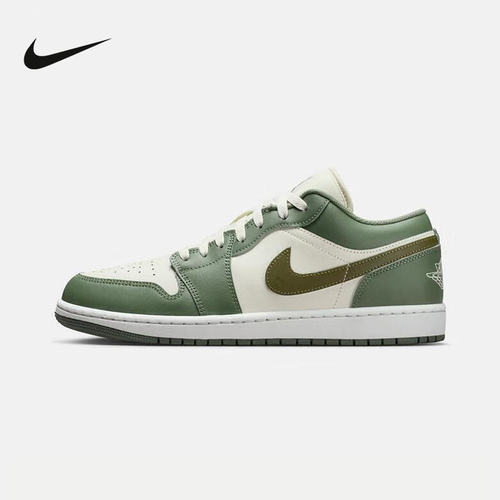 Jordan耐克男鞋AJ1新品帆白绿低帮休闲板鞋复古篮球鞋553558-300