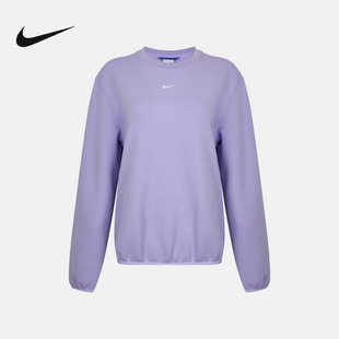 耐克NIKE女子新款紫色简约休闲针织套头衫轻便运动卫衣IO0429-580