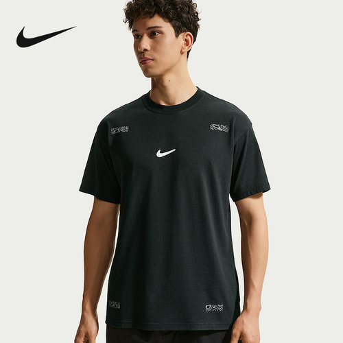 NIKE耐克男子短袖夏新品棉质透气刺绣logo反光运动T恤IM3758-010