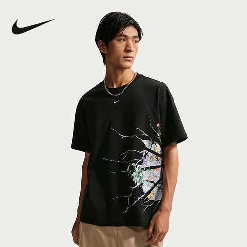 NIKE耐克男短袖针织衫2026夏新款图案印花透气运动T恤 II0680-010
