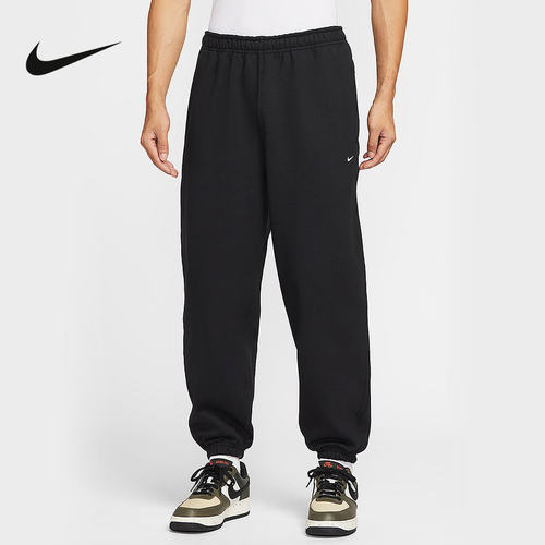 NIKE耐克男裤2026春季收口厚实加绒刺绣小标针织长裤HV1089-010