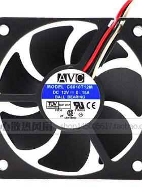原装AVC C6010T12M 12V 0.15A 6CM电脑CPU滚珠散热风扇 60X60X10