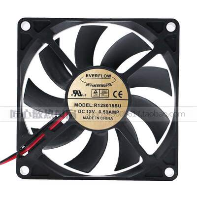 R128015SU全新EVERFLOW 8015 12V 0.50Amp 8CM 机箱散热风扇风机