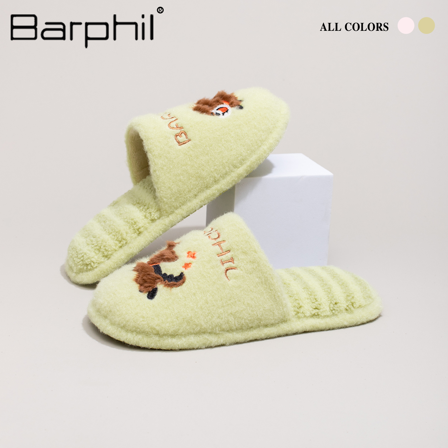 Barphil拖鞋女2025新款秋冬室内家居静音卡通毛绒保暖棉拖鞋防滑