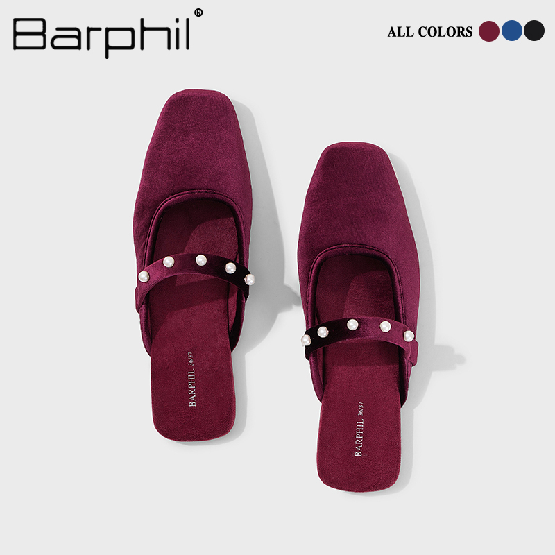 Barphil拖鞋女2025年室内家居新款时尚防滑包头一字拖穆勒鞋外穿