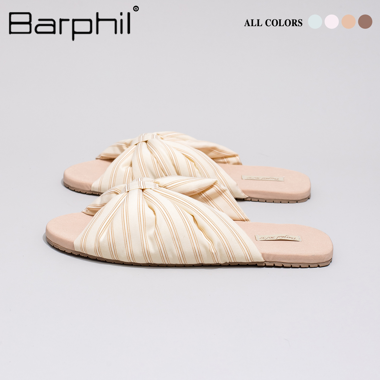 Barphil拖鞋女士2025春秋季新款室内家居软底防滑条纹舒适一字拖