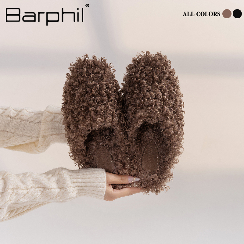 Barphil棉拖鞋2025新款冬季女居家室内防滑包头保暖软底外穿舒适