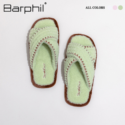 Barphil拖鞋女2025新款秋冬季室内家居复古防滑棉拖鞋高级感四季
