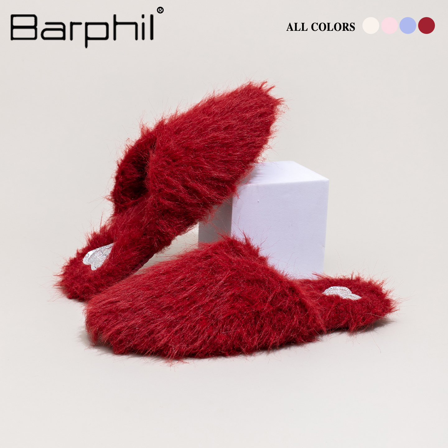 Barphil拖鞋女室内家居2025新款秋冬高颜值甜美包头棉拖保暖毛绒