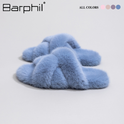 Barphil棉拖鞋女士室内家居2025秋冬新款毛毛防滑舒适甜美高级感