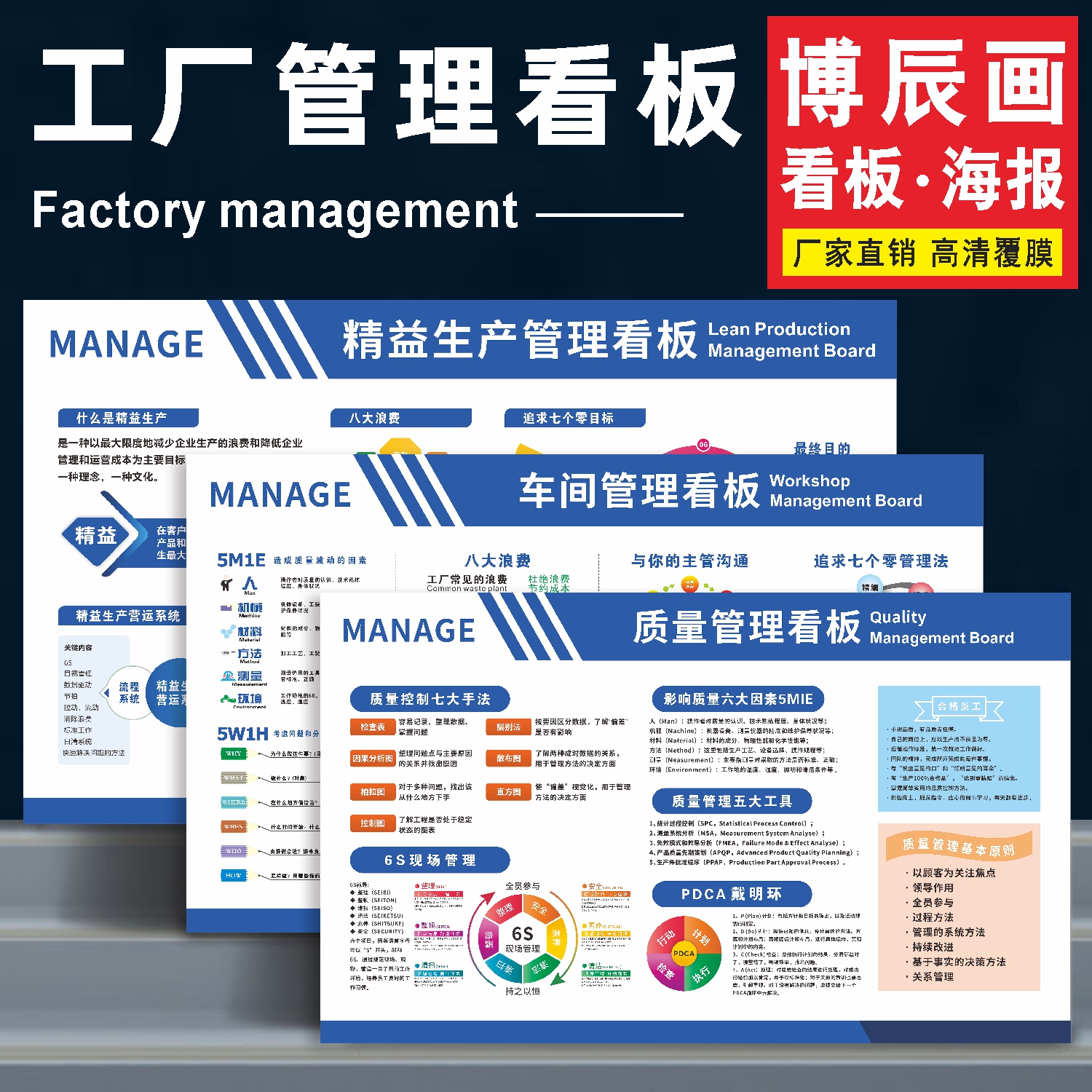 工厂管理看板车间精益生产宣传栏