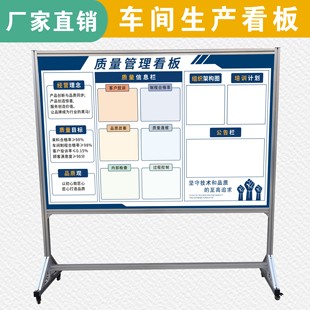 车间质量管理看板生产展示架仓库企业品质现场公告栏定制白板支架
