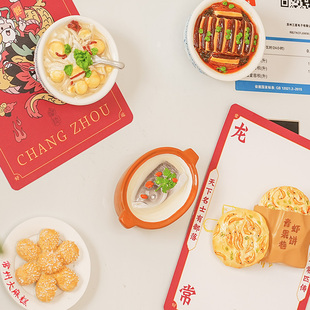 饰品冰箱贴 江苏常州特色地方美食小吃冰箱贴创意立体磁吸贴文创装