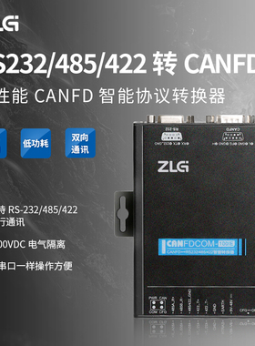 ZLG致远电子RS232/485/422串口转CANFD接口模块CANFDCOM/SM-100IE